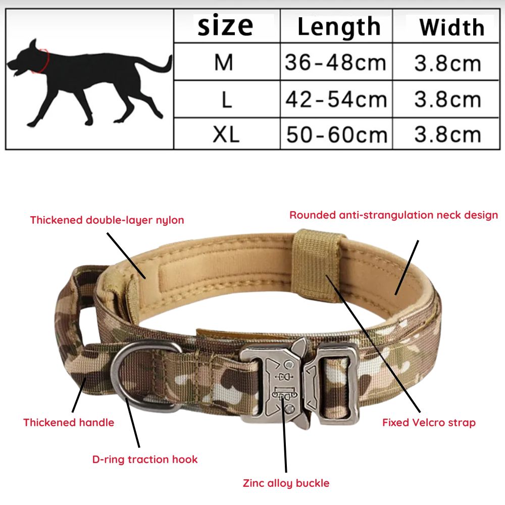 Peelaid™ Tactical Nylon Dog Collar with Metal Buckle