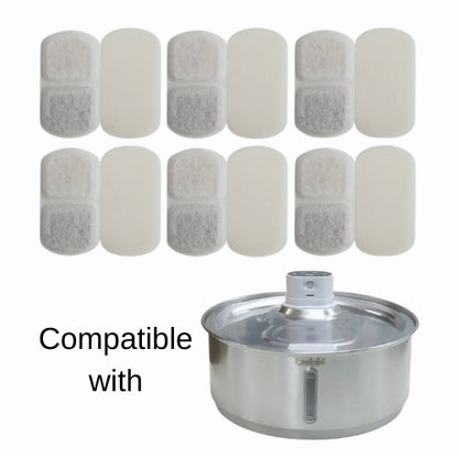 6 Pcs Filters - 8L/280oz Wireless Fountain
